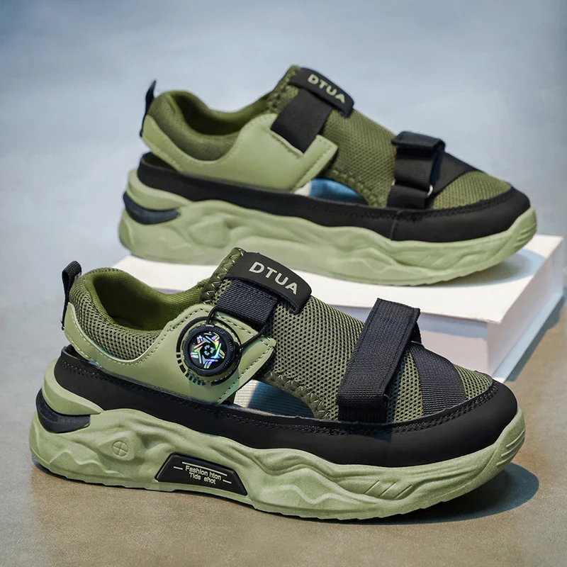 Men's Green Casual Sandals Trendy Platform Breathable Lightweight Walking Sandals Non-slip Daily Footwear For Male
Men's Green Casual Sandals Trendy Platform Breathable Lightweight Walking Sandals Non-slip Daily Footwear For Male