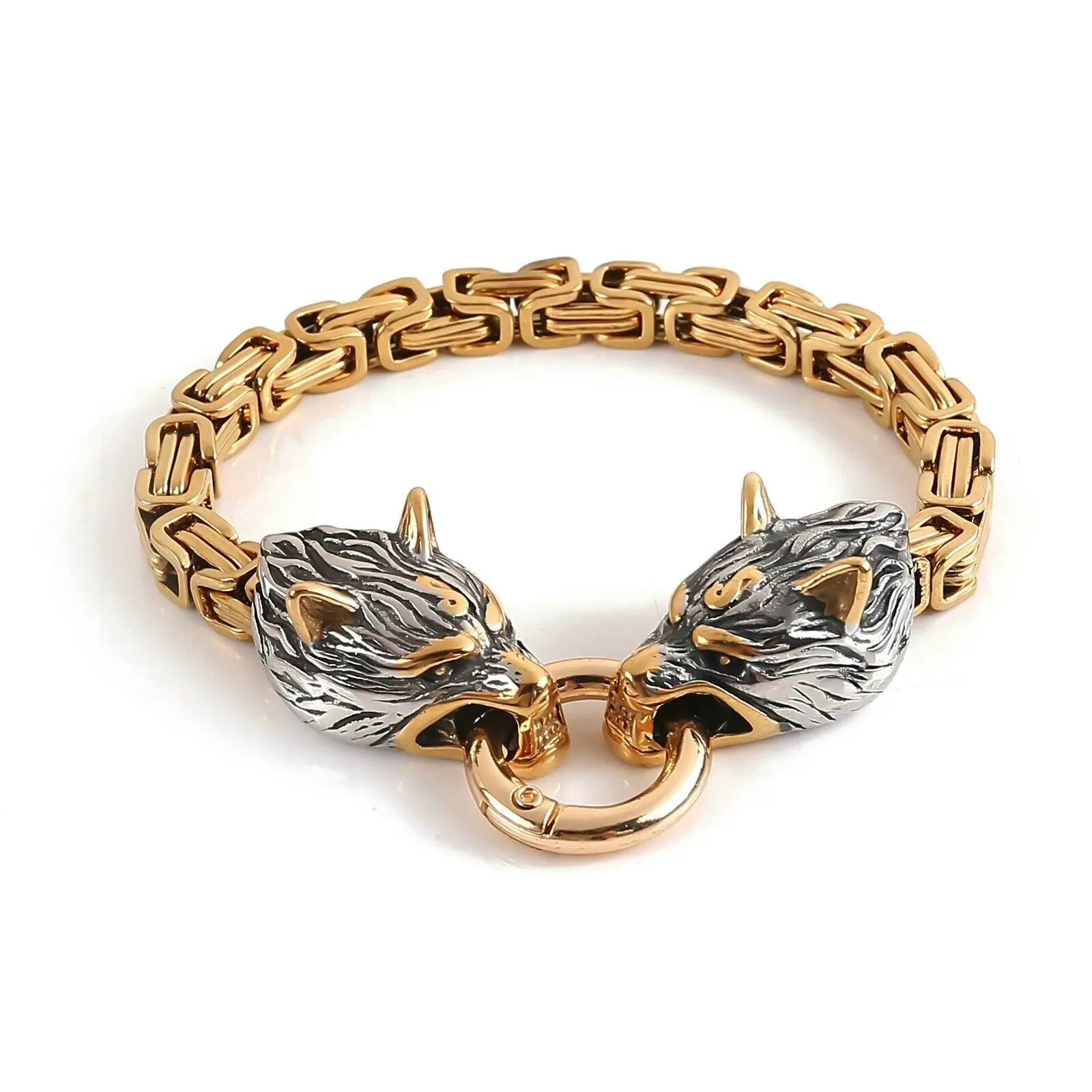 Norse Viking Fenrir Wolf Head Stainless Steel King Chain Bracelet Byzantine Link Unisex Jewelry
Norse Viking Fenrir Wolf Head Stainless Steel King Chain Bracelet Byzantine Link Unisex Jewelry