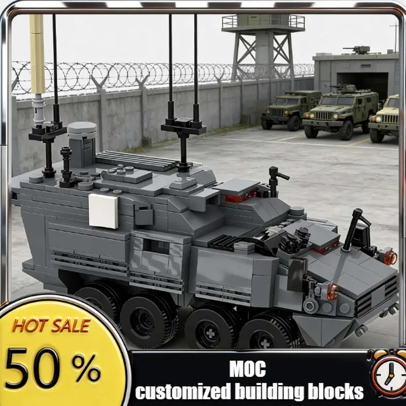 695 PCS Armored Vehicle Bricks Armoured Combat Support Vehicle MEDACSV Army 8x8 MEDEVAC Support Vehicle DIY Toy Christmas Gift
695 PCS Armored Vehicle Bricks Armoured Combat Support Vehicle MEDACSV Army 8x8 MEDEVAC Support Vehicle DIY Toy Christmas Gift