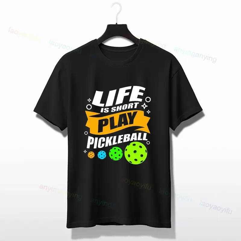 Funny Pickleball Graphic T-shirt "Life Is Short Play Pickleball" Design Short-sleeve Pure Cotton Tshirt Streetwear Fashion
Funny Pickleball Graphic T-shirt "Life Is Short Play Pickleball" Design Short-sleeve Pure Cotton Tshirt Streetwear Fashion