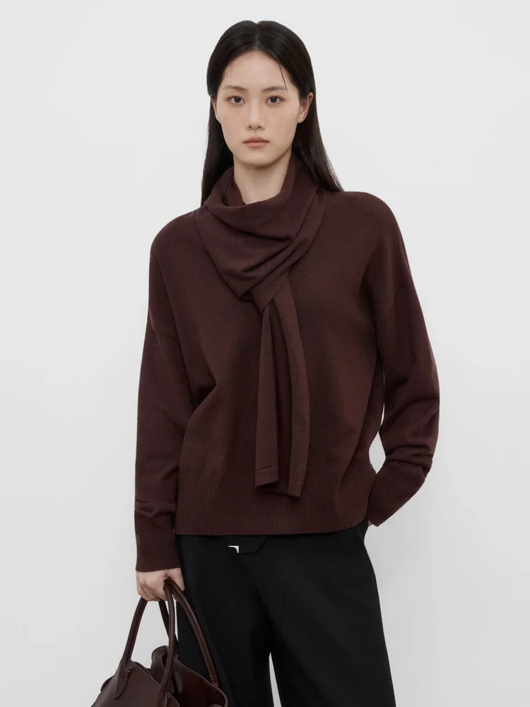 Модный вязаный свитер с шарфом и воротником, высококачественный дизайн, женский универсальный утягивающий повседневный длинный свек, мягкий полиэстер
Модный вязаный свитер с шарфом и воротником, высококачественный дизайн, женский универсальный утягивающий повседневный длинный свек, мягкий полиэстер