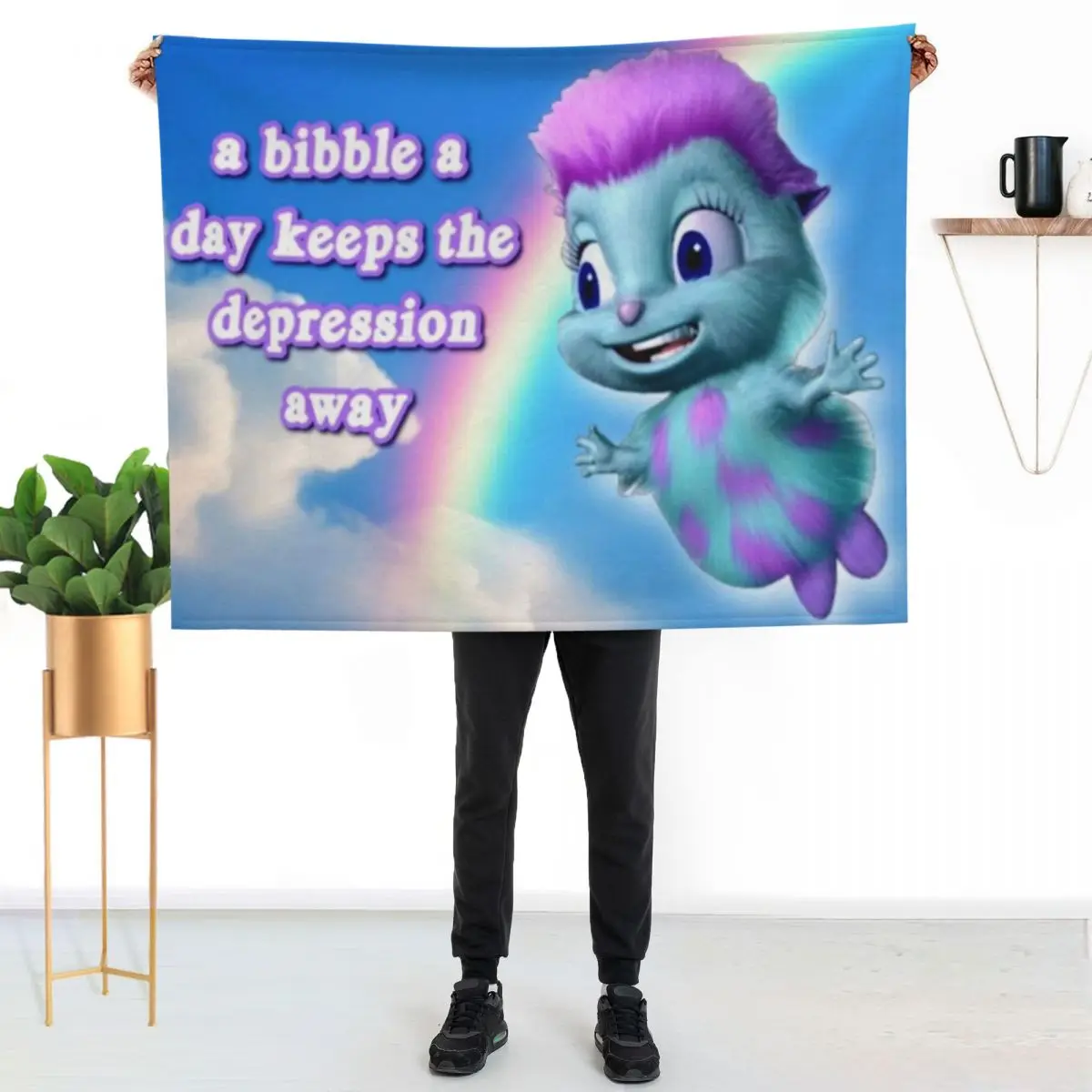 a bibble a days keeps the depression away Throw Blanket Color Fast Cozy Throw Blanket
a bibble a days keeps the depression away Throw Blanket Color Fast Cozy Throw Blanket