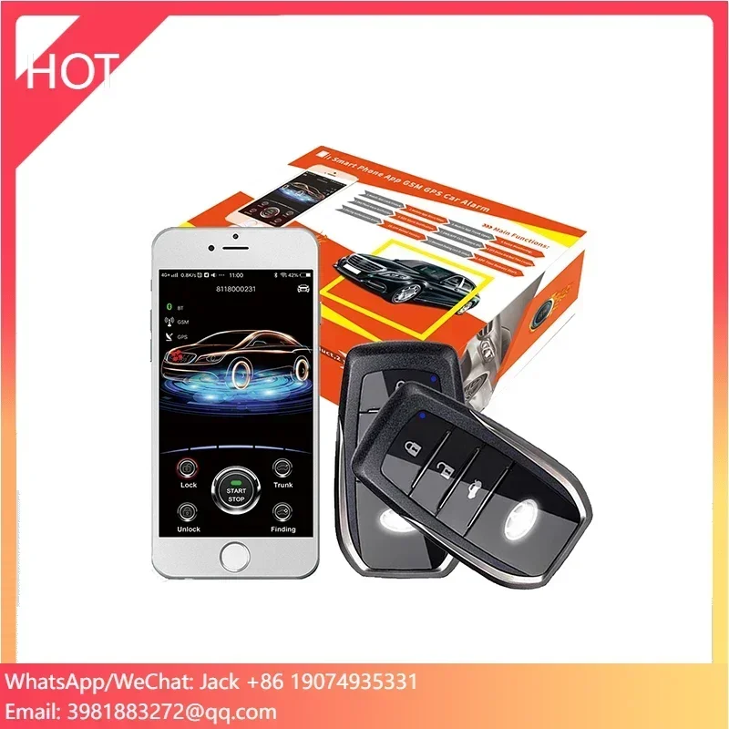 New 2G Gps Gsm Smart Remote Starter Engine Start Stop Keyless Entry System Car Alarm
