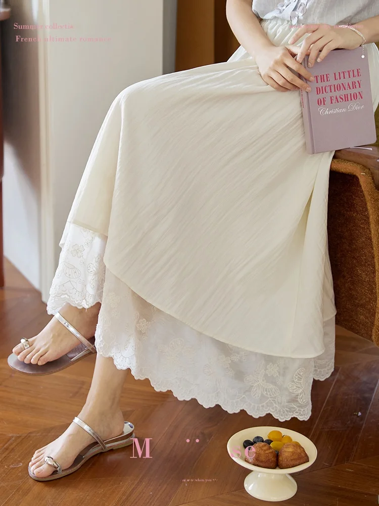 Юбка миди Moriirose Ivory с двойным слоем и вышивкой, женская летняя винтажная юбка А-силуэта с эластичной талией
Юбка миди Moriirose Ivory с двойным слоем и вышивкой, женская летняя винтажная юбка А-силуэта с эластичной талией