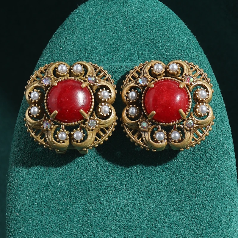 Vintage Natural Stone Glaze Red Earrings For Woman Pearl Jewelry Chinese Square Charm Gold Color Accessories Antique 2025 New
Vintage Natural Stone Glaze Red Earrings For Woman Pearl Jewelry Chinese Square Charm Gold Color Accessories Antique 2025 New