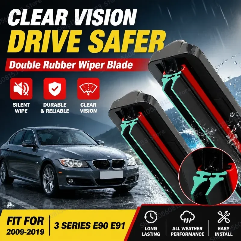 For BMW 3 Series E90 E91 2009-2019 Front Double Rubber Wiper Blades Replacement for All Weather Performance Quiet Operation
For BMW 3 Series E90 E91 2009-2019 Front Double Rubber Wiper Blades Replacement for All Weather Performance Quiet Operation
