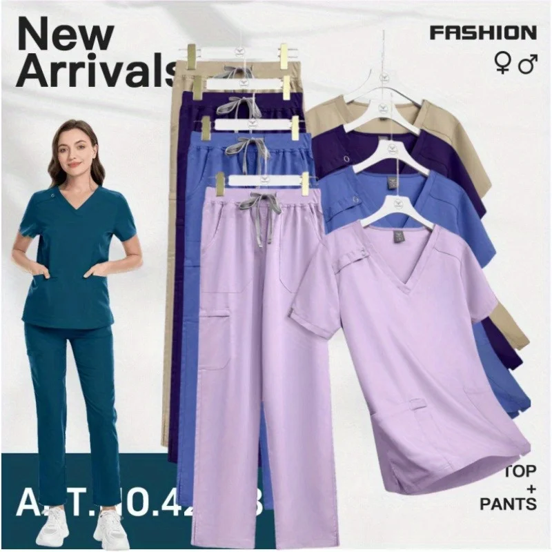 Men's and Women's Intensive Care Unit Scrub Set Short Sleeved V-neck Top and Pants Doctor's and Nurse's Work Clothes Hospital
Men's and Women's Intensive Care Unit Scrub Set Short Sleeved V-neck Top and Pants Doctor's and Nurse's Work Clothes Hospital