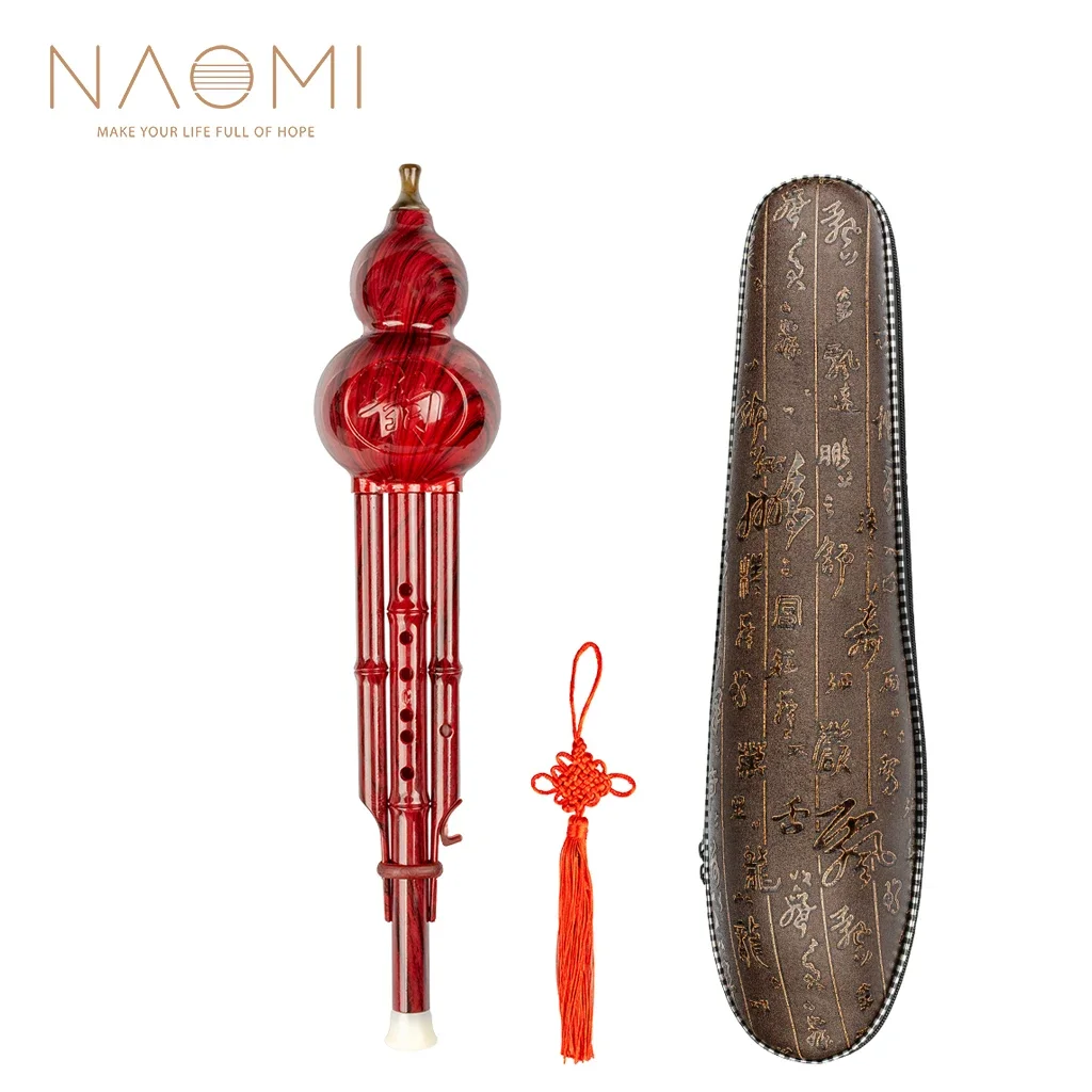 NAOMI C Key 2 Tone Chinese Ethnic Instrument Hulusi Gourd Cucurbit Flute Resin Pipes Red Gem Color Wind Instrument w/Case
NAOMI C Key 2 Tone Chinese Ethnic Instrument Hulusi Gourd Cucurbit Flute Resin Pipes Red Gem Color Wind Instrument w/Case