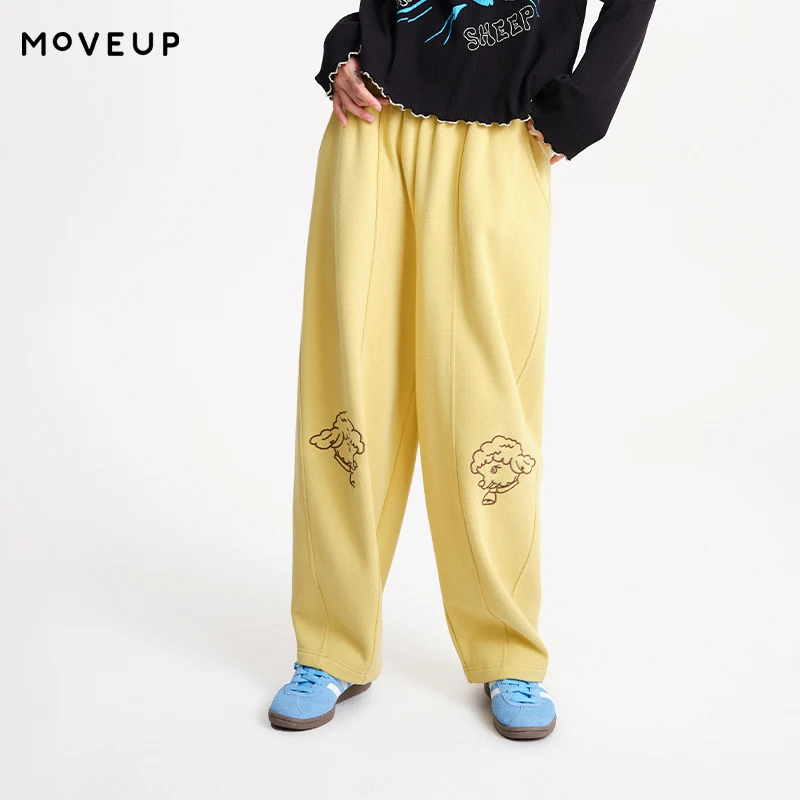 MOVEUP Casual Straight Leg Pants Winter Elastic Waist Cute Lamb Embroidered Fleece Commuting Trousers For Women 3EWD10183
MOVEUP Casual Straight Leg Pants Winter Elastic Waist Cute Lamb Embroidered Fleece Commuting Trousers For Women 3EWD10183