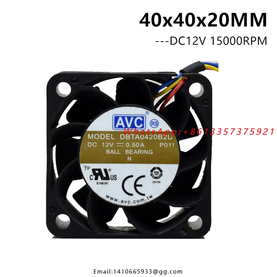 AVC 4020 40x40x20MM 40MM Server Fan 15000RPM DBTA0420B2U DC 12v 0.5A 4PIN PWM
AVC 4020 40x40x20MM 40MM Server Fan 15000RPM DBTA0420B2U DC 12v 0.5A 4PIN PWM