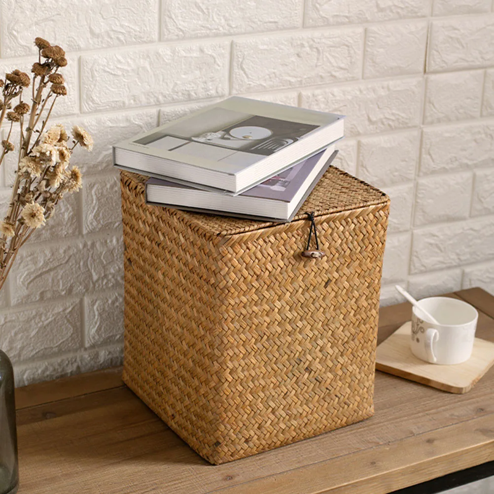 Rustic Organizer Lidded Basket Natural Household Container Decorative Living Room Bedroom Sundry Storage Box Woven Storage Bin
Rustic Organizer Lidded Basket Natural Household Container Decorative Living Room Bedroom Sundry Storage Box Woven Storage Bin