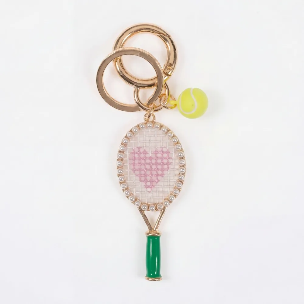 Tennis Enthusiasts Tennis Racket Keychain DIY Inlaid Rhinestone Metal Tennis Racket Pendant Alloy Sports Style Bag Charm Summer
Tennis Enthusiasts Tennis Racket Keychain DIY Inlaid Rhinestone Metal Tennis Racket Pendant Alloy Sports Style Bag Charm Summer