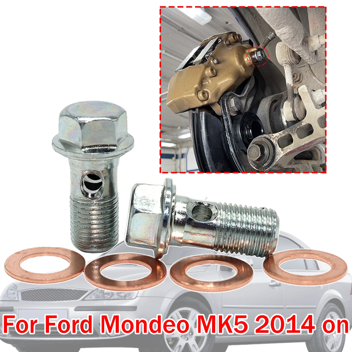 Left Rear Right Brake Caliper Hose Lines Banjo Fittings Bolts Copper Sealing Crush Washers Car Parts For Ford Mondeo MK5 2014 on
Left Rear Right Brake Caliper Hose Lines Banjo Fittings Bolts Copper Sealing Crush Washers Car Parts For Ford Mondeo MK5 2014 on