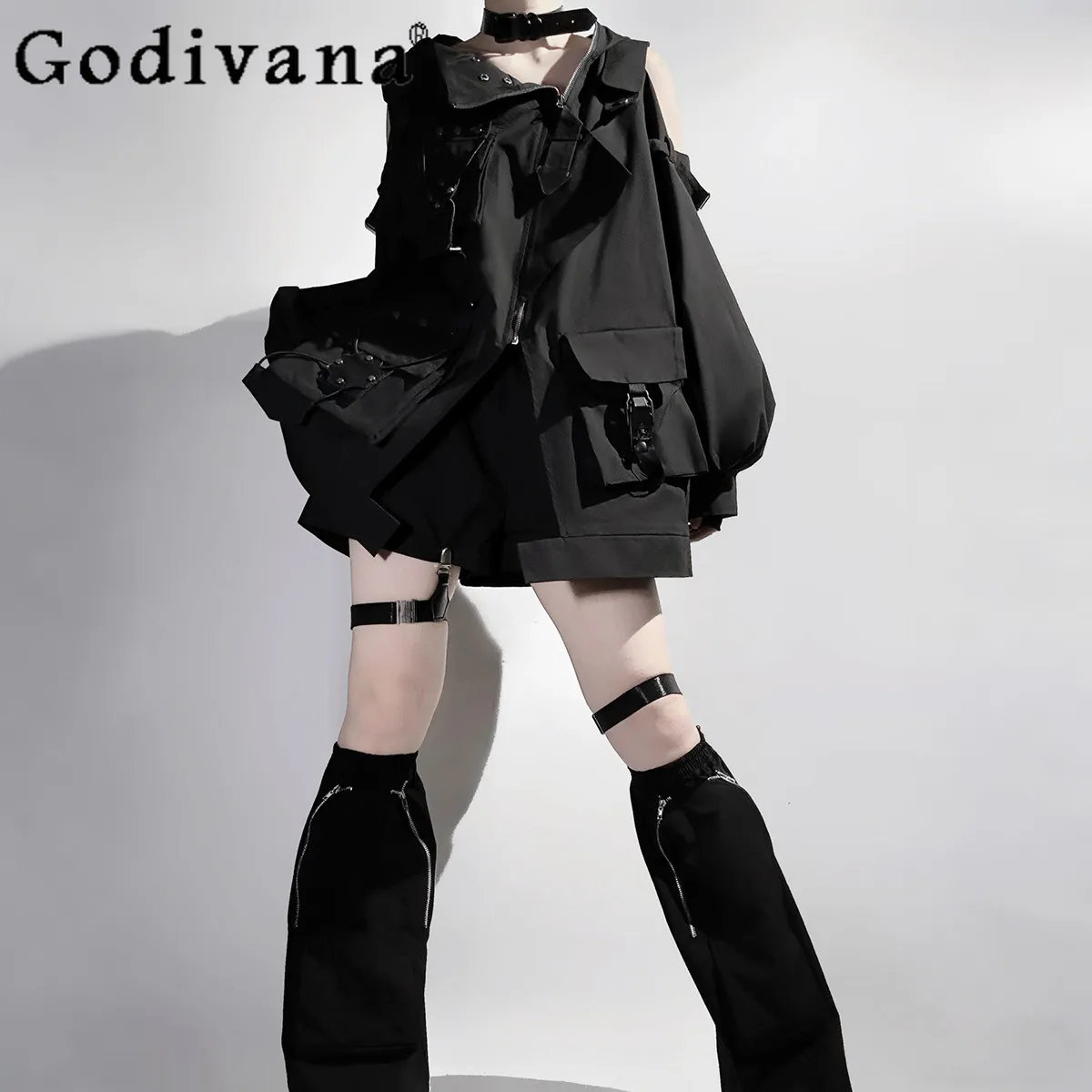 Y2K Sweet Cool Gothic Shorts Set Women Matching Sets Spring Autumn New 2026 Loose Hooded Jacket Shorts Leg Warmer 3-piece Set
Y2K Sweet Cool Gothic Shorts Set Women Matching Sets Spring Autumn New 2026 Loose Hooded Jacket Shorts Leg Warmer 3-piece Set