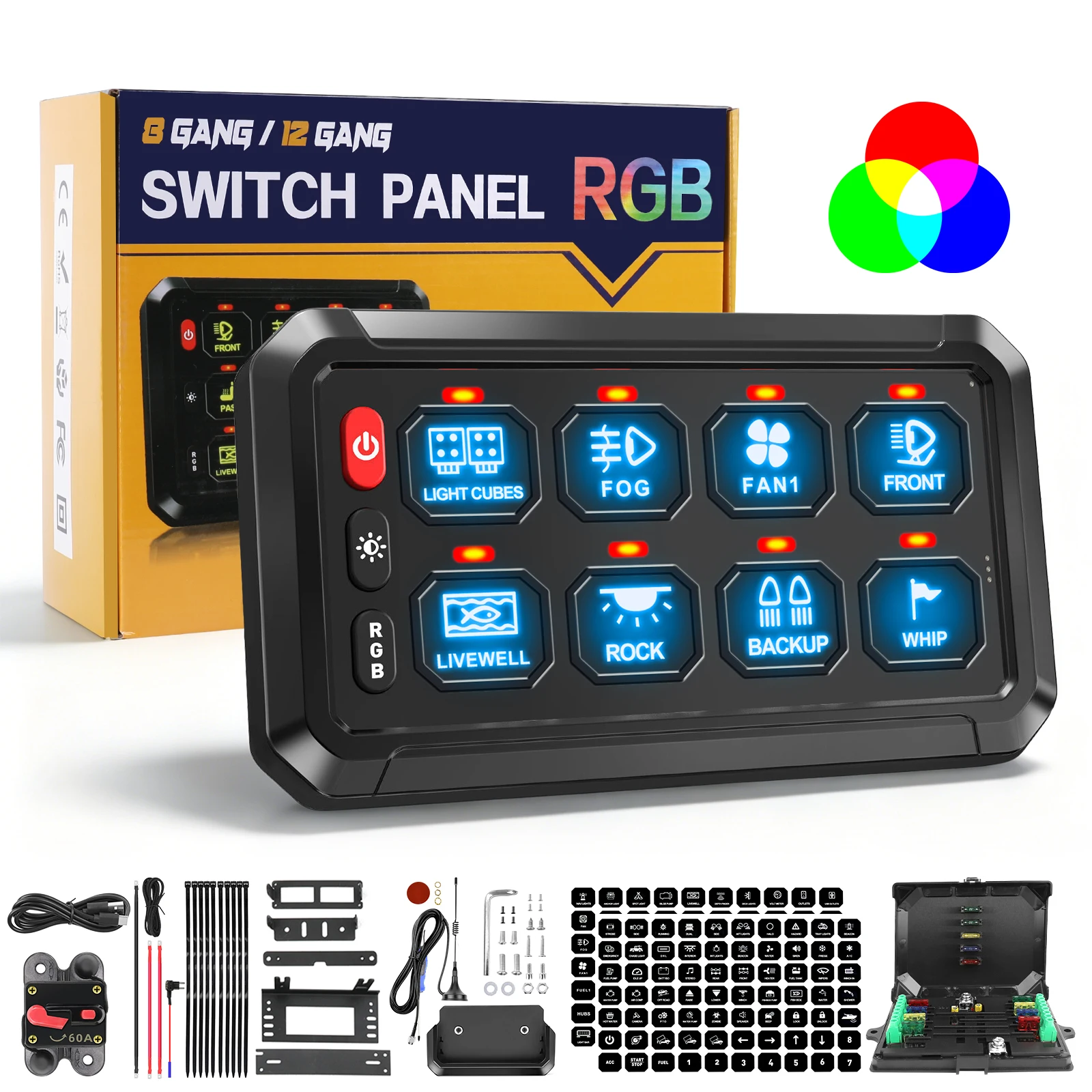 MGLLIGHT RGB 8 Gang Auxiliary Wireless Switch Panel Led Light Bar On/Off Touch Switch 12/24V for Jeep Wrangler JL Gladiator JT
MGLLIGHT RGB 8 Gang Auxiliary Wireless Switch Panel Led Light Bar On/Off Touch Switch 12/24V for Jeep Wrangler JL Gladiator JT