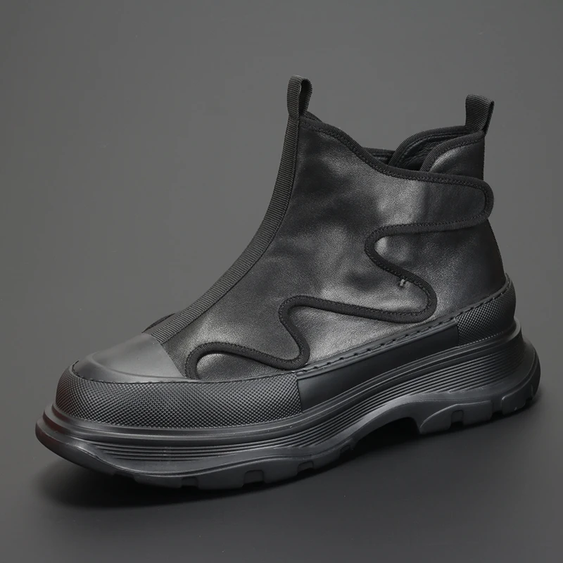 Men's shoes: high top Martin boots, British Retro Leather short boots, Korean version of men's fashion, leisure, thick soled hig
Men's shoes: high top Martin boots, British Retro Leather short boots, Korean version of men's fashion, leisure, thick soled hig