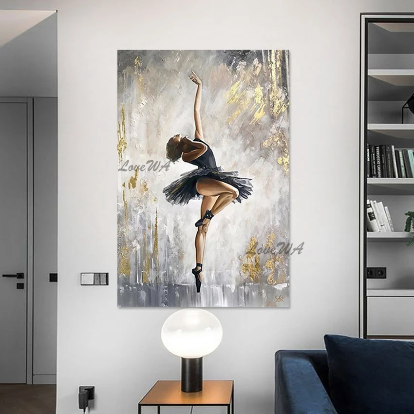 Gold Foil Texture Decor Abstract Figure Oil Painting Art Acrylic Design High Quality Ballet Dancer Sexy Girl Picture Canvas Wall
Gold Foil Texture Decor Abstract Figure Oil Painting Art Acrylic Design High Quality Ballet Dancer Sexy Girl Picture Canvas Wall