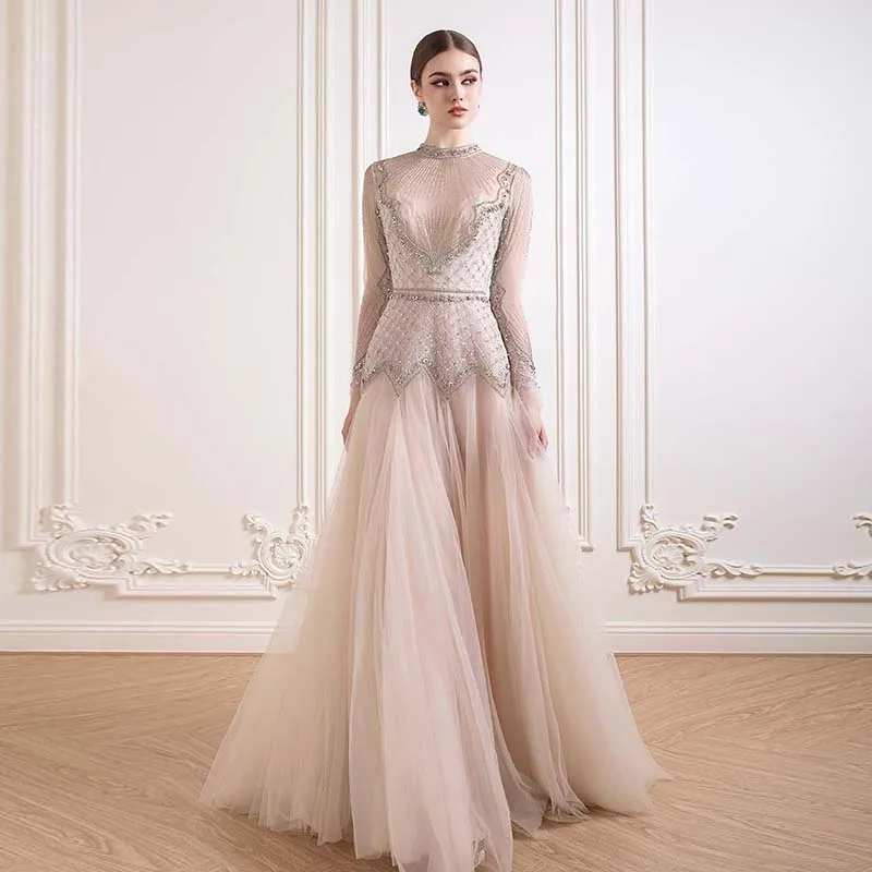 L533 Customized Long Sleeves Beaded A-line فساتين السهرة vestidos de fiesta فساتين سهره evening dresses
L533 Customized Long Sleeves Beaded A-line فساتين السهرة vestidos de fiesta فساتين سهره evening dresses