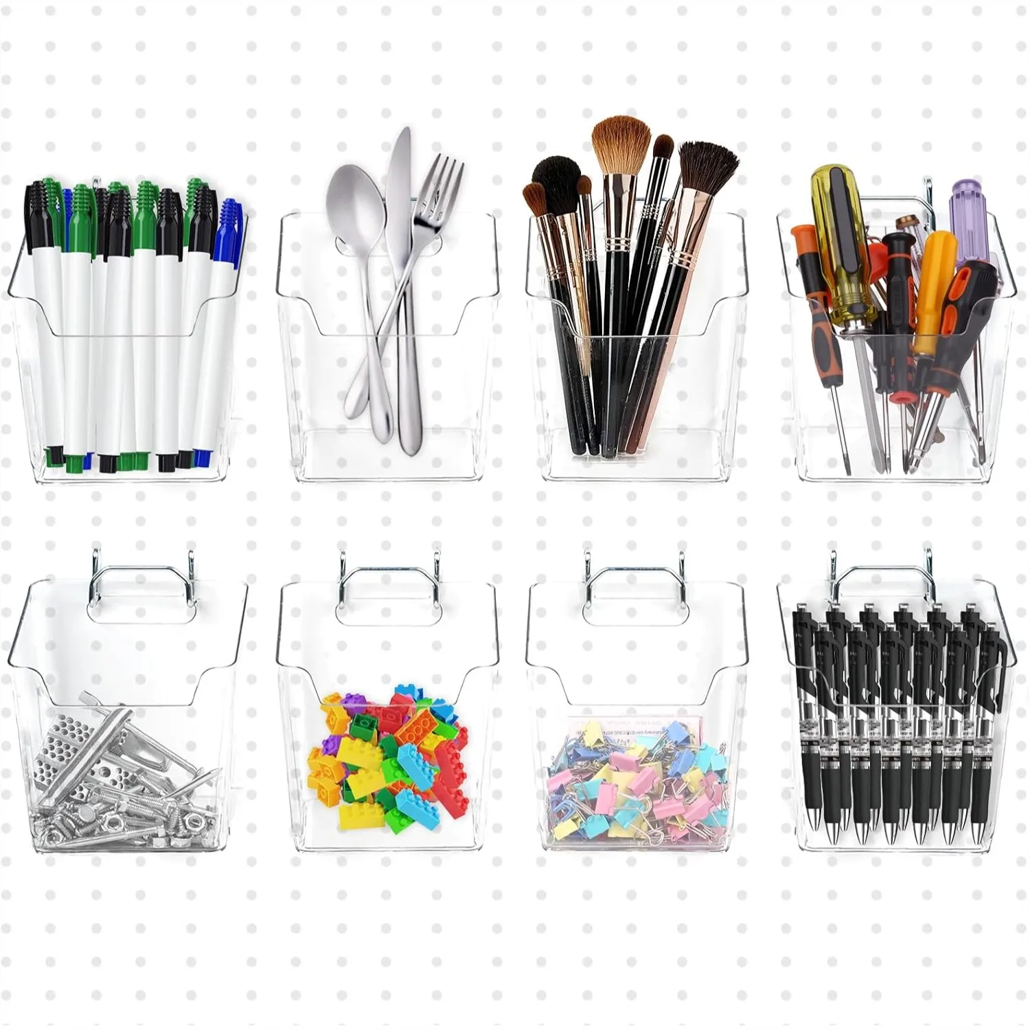 8 Pack Large Pegboard Bins with Hooks, Transparent Square Box Cups for Garage, Craft Room, Office Wall Organization, Heavy Duty
8 Pack Large Pegboard Bins with Hooks, Transparent Square Box Cups for Garage, Craft Room, Office Wall Organization, Heavy Duty