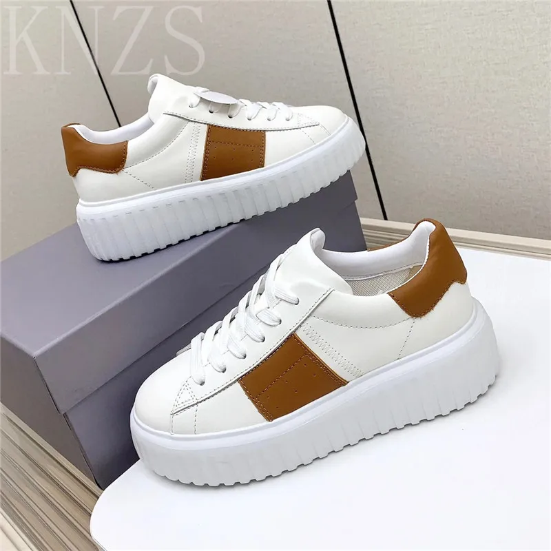 Spring Autumn New Round Toe Real Leather Lace Up Leisure Sneakers Couple Shoes Thick Sole Versatile Small White Shoes Women 2024
Spring Autumn New Round Toe Real Leather Lace Up Leisure Sneakers Couple Shoes Thick Sole Versatile Small White Shoes Women 2024