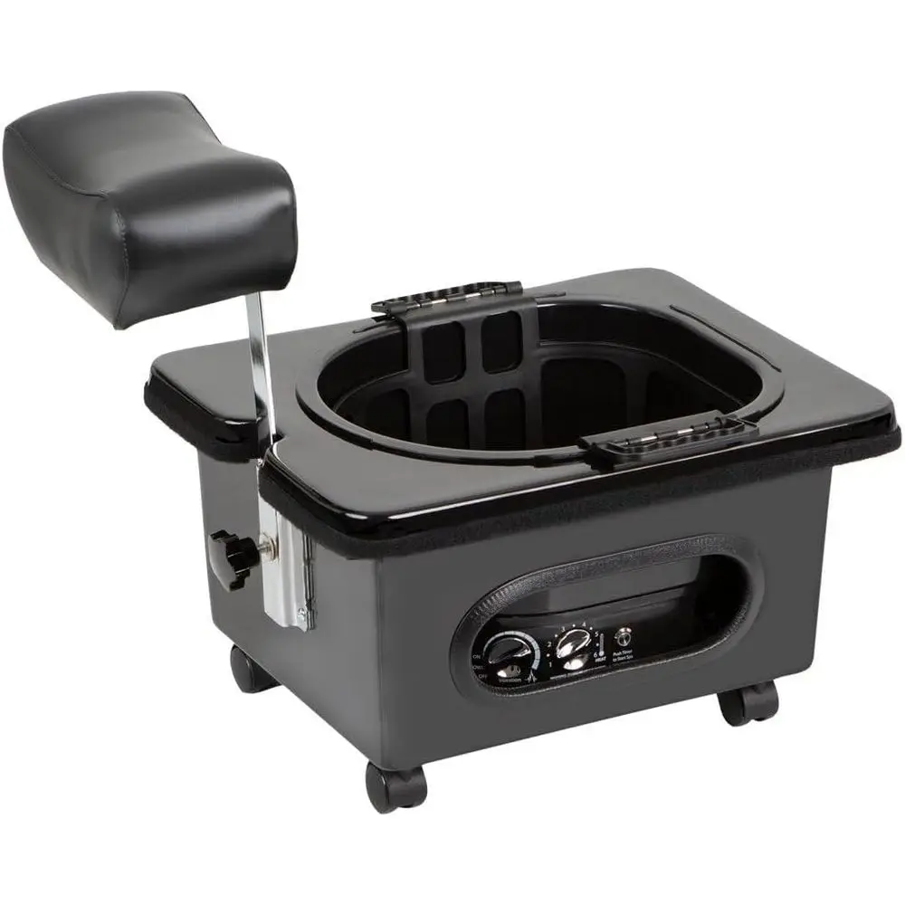 Portable Pedicure Spa with Fiberglass Base, Locking Casters, Adjustable Footrest, Quiet Operation, and Disposable Liner Tub
Portable Pedicure Spa with Fiberglass Base, Locking Casters, Adjustable Footrest, Quiet Operation, and Disposable Liner Tub