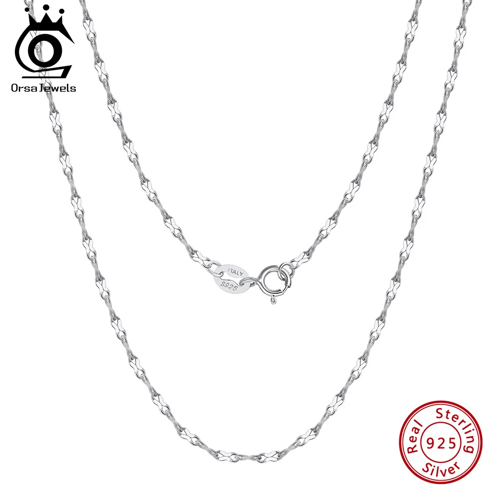 ORSA JEWELS 100% 925 Silver Sparkling Chain Necklace for Women Men Jewelry Minimalism Daily Necklaces 40-60cm 16-24 inches SC87
ORSA JEWELS 100% 925 Silver Sparkling Chain Necklace for Women Men Jewelry Minimalism Daily Necklaces 40-60cm 16-24 inches SC87