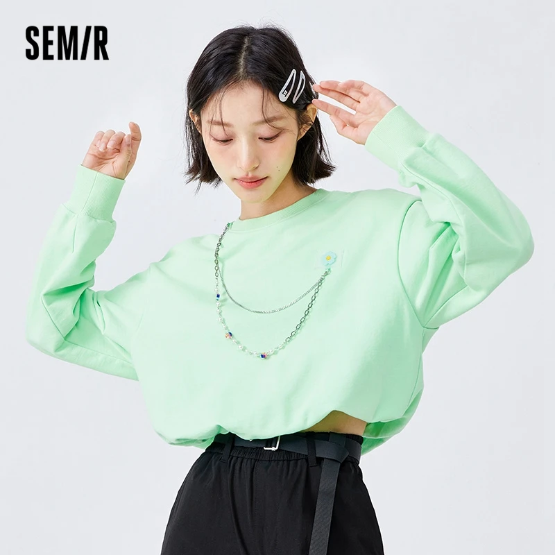 Semir Sweatshirt Women Short Style Niche Drop Shoulders 2022 Early Spring New Sweet Little Girl'S Top Loose Personality
Semir Sweatshirt Women Short Style Niche Drop Shoulders 2022 Early Spring New Sweet Little Girl'S Top Loose Personality