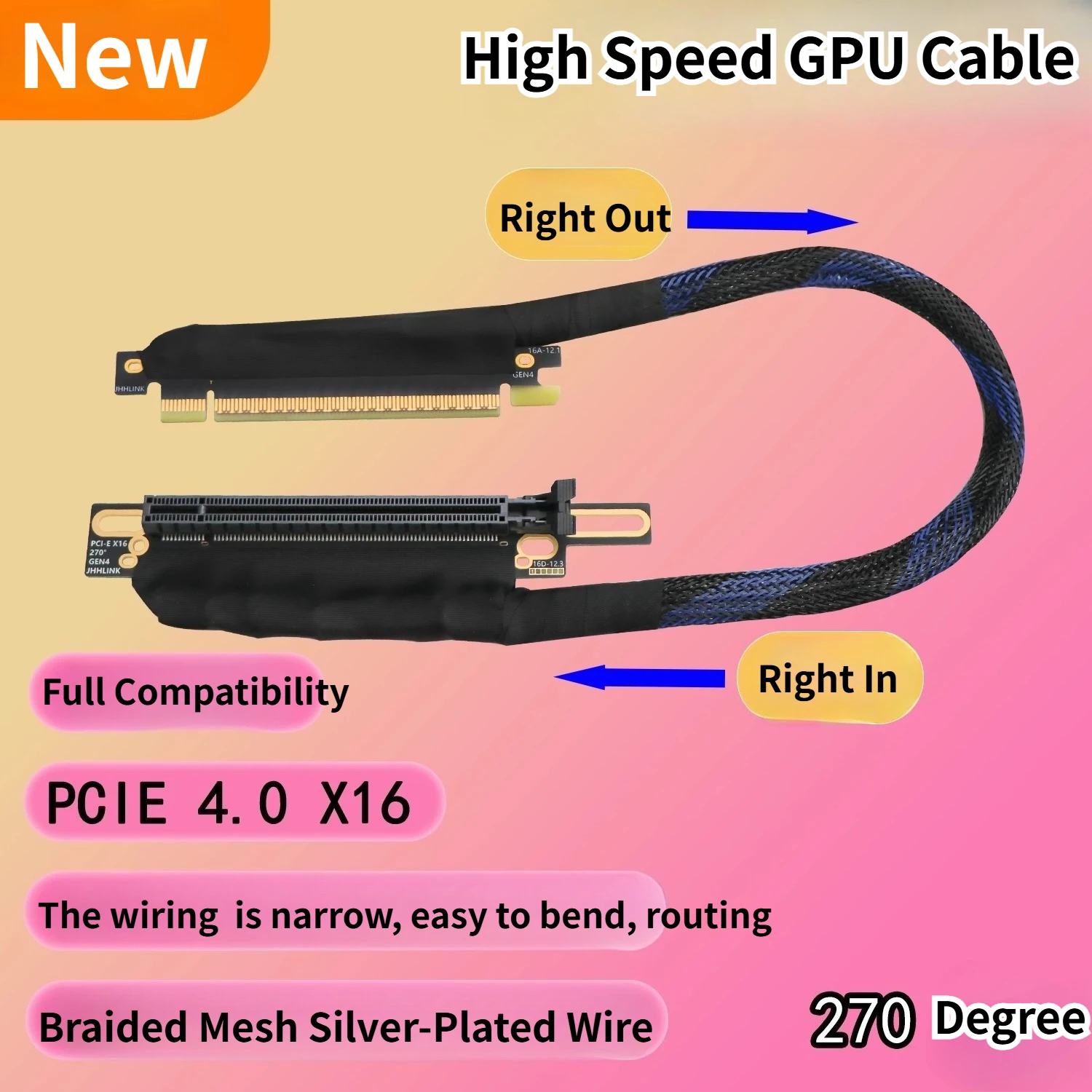 Кабель серверной видеокарты PCI-E 4.0 X16, 270 градусов GEN4 для сервера AI, плетеная сетка, посеребренный провод, удлинитель графического процессора, 32 ГБ \ S
Кабель серверной видеокарты PCI-E 4.0 X16, 270 градусов GEN4 для сервера AI, плетеная сетка, посеребренный провод, удлинитель графического процессора, 32 ГБ \ S
