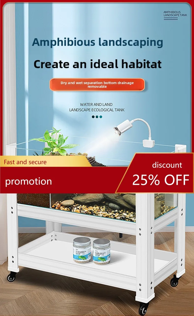 LXC Turtle Breeding Tank with Platform Ecological Landscaping Box for Raising Turtles Amphibious with Drainage Fish Tank Stand
LXC Turtle Breeding Tank with Platform Ecological Landscaping Box for Raising Turtles Amphibious with Drainage Fish Tank Stand