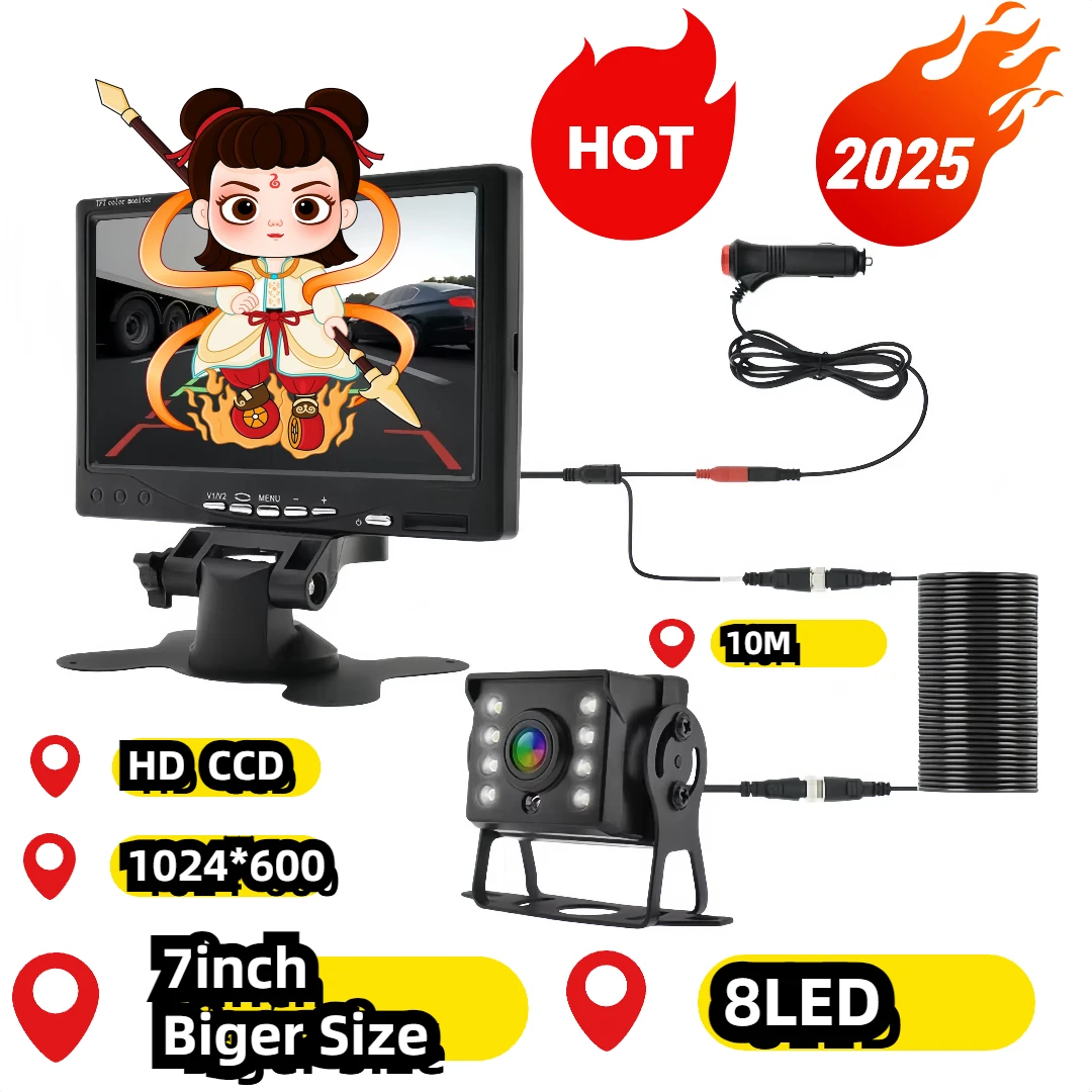 Parking Assistance 9-36V Car Rear View Camera CCD Night Vison with Monitor For Truck Bus 7 HD Screen 1024*600
Parking Assistance 9-36V Car Rear View Camera CCD Night Vison with Monitor For Truck Bus 7 HD Screen 1024*600