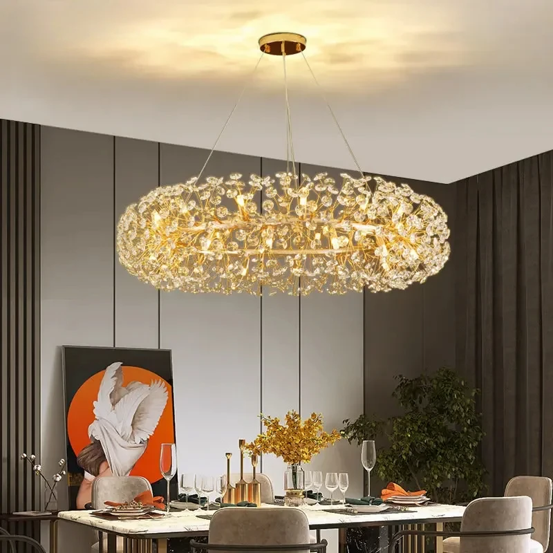 Modern Crystal LED Chandelier Luxury Lighting for Living Room Bedroom Kitchen Dining Room Home Decoration Indoor Hanging Lamps
Modern Crystal LED Chandelier Luxury Lighting for Living Room Bedroom Kitchen Dining Room Home Decoration Indoor Hanging Lamps