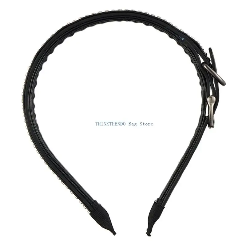 340D Dark Hair Accessories Headgear Stylish Hair Band With PU Leather And Metal Trims Alternative Fashion
340D Dark Hair Accessories Headgear Stylish Hair Band With PU Leather And Metal Trims Alternative Fashion