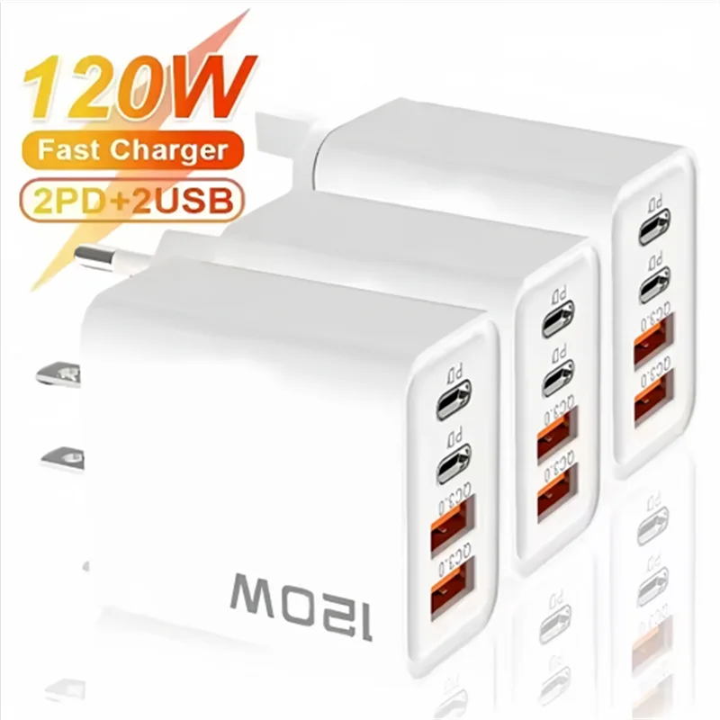 120W 4 Port USB Charger PD 3.0 Desk Phones Charging Adapter For iPhone Samsung Xiaomi POCO USB-C Type-C Fast Charging Data Cable
120W 4 Port USB Charger PD 3.0 Desk Phones Charging Adapter For iPhone Samsung Xiaomi POCO USB-C Type-C Fast Charging Data Cable