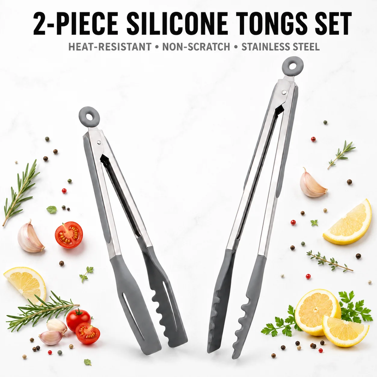 2 Piece Silicone Kitchen Tongs Set BBQ Grilling Tong Heat Resistant Food Tongs For Non Stick Cookware BBQ Salad Pasta Serving
2 Piece Silicone Kitchen Tongs Set BBQ Grilling Tong Heat Resistant Food Tongs For Non Stick Cookware BBQ Salad Pasta Serving