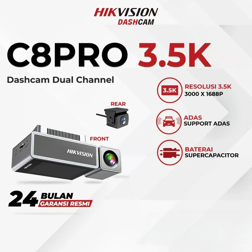 Hikvision C8Pro Front and Rear Dual Channel Dash Cam, 3.5K Ultra HD Recording, Super Night Vision, Smart Voice Control, Parking
Hikvision C8Pro Front and Rear Dual Channel Dash Cam, 3.5K Ultra HD Recording, Super Night Vision, Smart Voice Control, Parking
