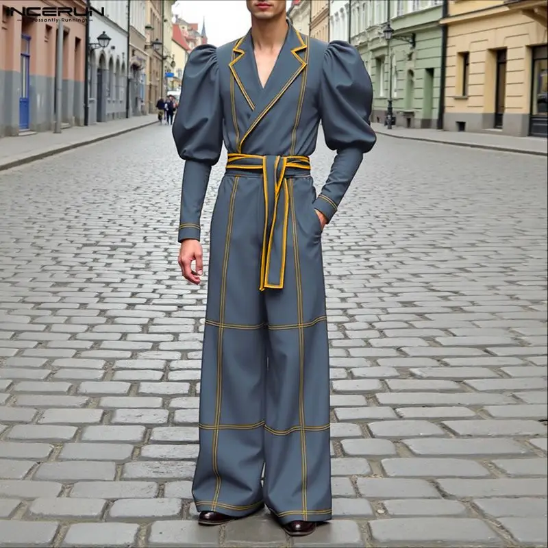 INCERUN Men Jumpsuits Patchwork Lapel Long Sleeve Button Male Overalls Lace Up Streetwear Color-block Fashion Rompers Men S-5XL
INCERUN Men Jumpsuits Patchwork Lapel Long Sleeve Button Male Overalls Lace Up Streetwear Color-block Fashion Rompers Men S-5XL