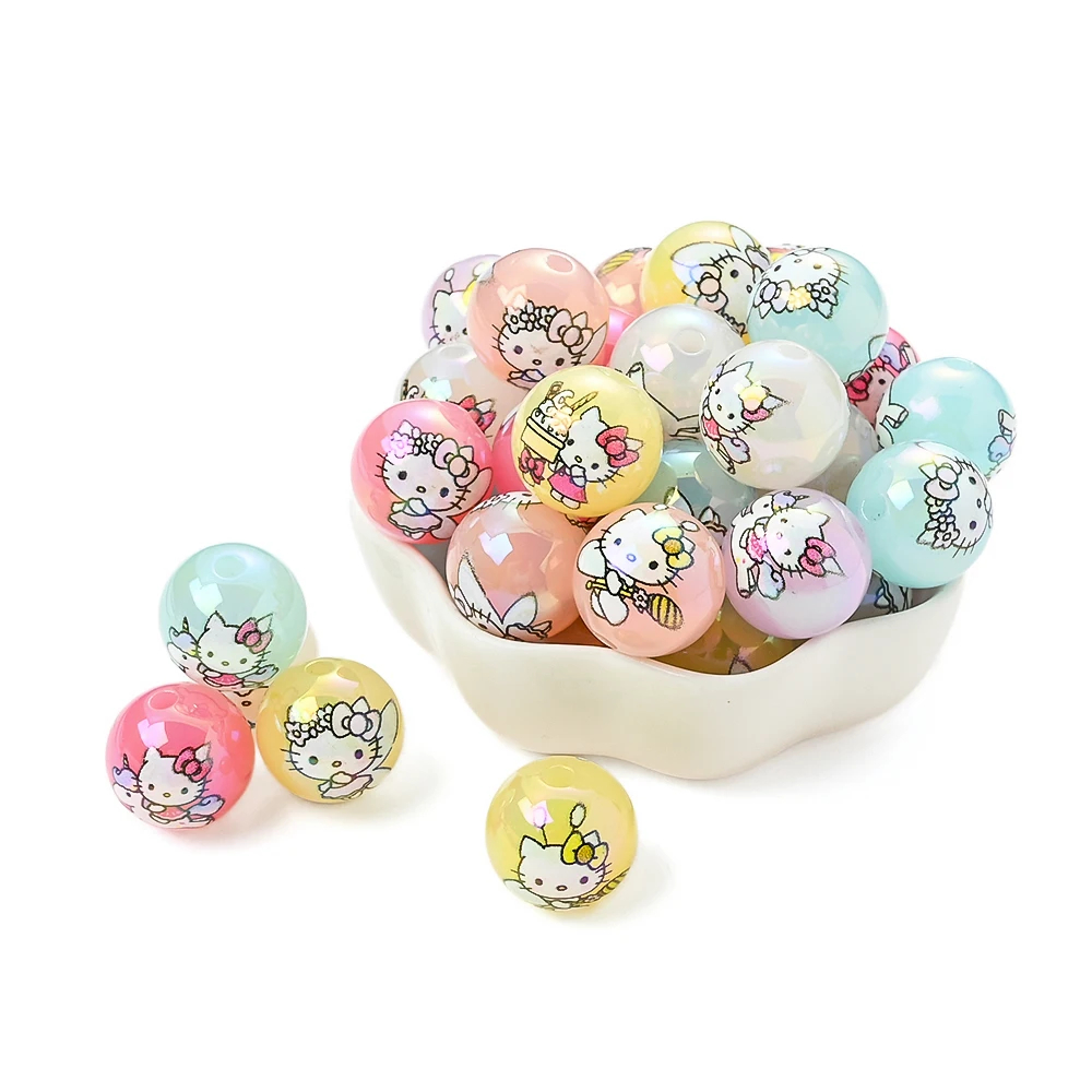 10pcs Cute Sanrio Hello Kitty Mix Color Acrylic Beads Fashion Round Loose Beads For Jewelry Making, DIY Pacifiers Clip, Keychain
10pcs Cute Sanrio Hello Kitty Mix Color Acrylic Beads Fashion Round Loose Beads For Jewelry Making, DIY Pacifiers Clip, Keychain