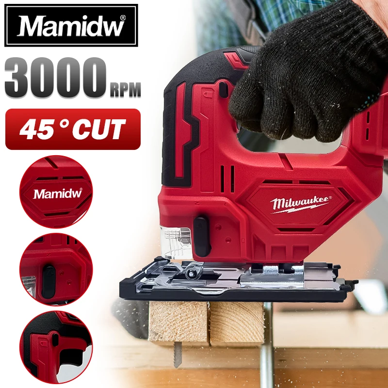 Mamidw 3000RPM Curve Saw Cordless Electric Jig Saw Portable Adjustable Woodworking Power Tool For 18v Battery
Mamidw 3000RPM Curve Saw Cordless Electric Jig Saw Portable Adjustable Woodworking Power Tool For 18v Battery