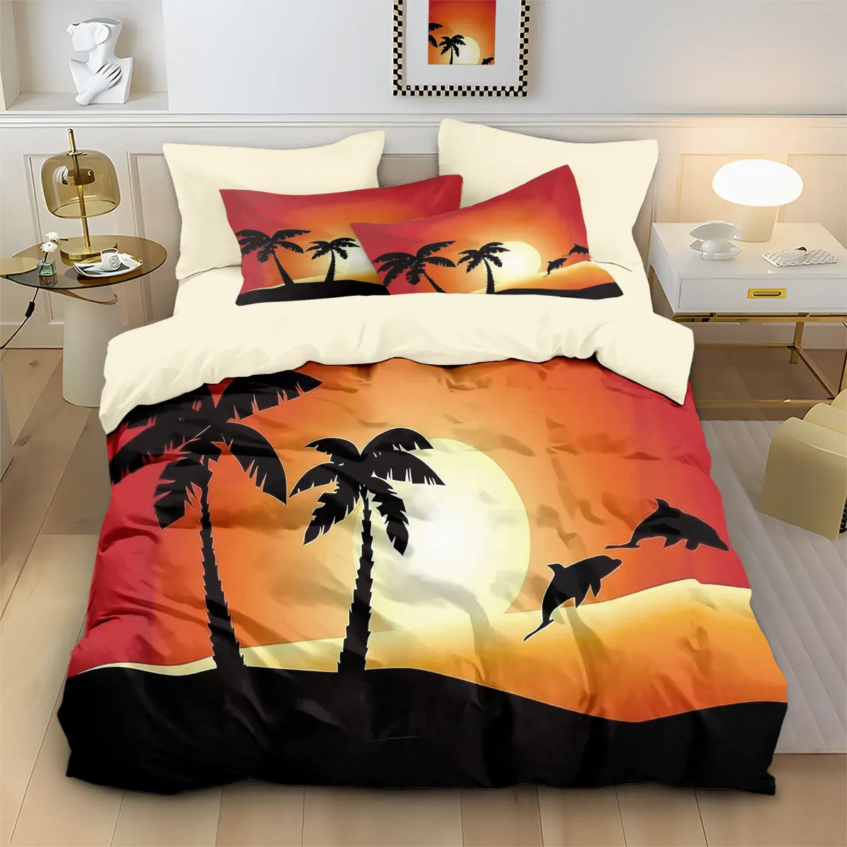 3pcs Sunset Coconut Tree Printed Coreless Quilt Set In Multiple Sizes, Soft And Comfortable Bedding Decoration, Machine Washable
3pcs Sunset Coconut Tree Printed Coreless Quilt Set In Multiple Sizes, Soft And Comfortable Bedding Decoration, Machine Washable