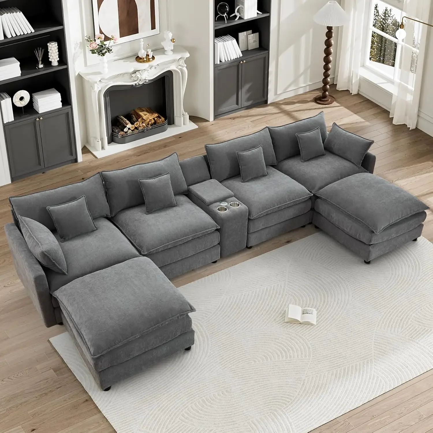 145 U Shaped Cloud Couch Modular Gray Sectional Couches for Living Room Comfy Fluffy Chenille Oversized Cloud Sectional Couch
145 U Shaped Cloud Couch Modular Gray Sectional Couches for Living Room Comfy Fluffy Chenille Oversized Cloud Sectional Couch