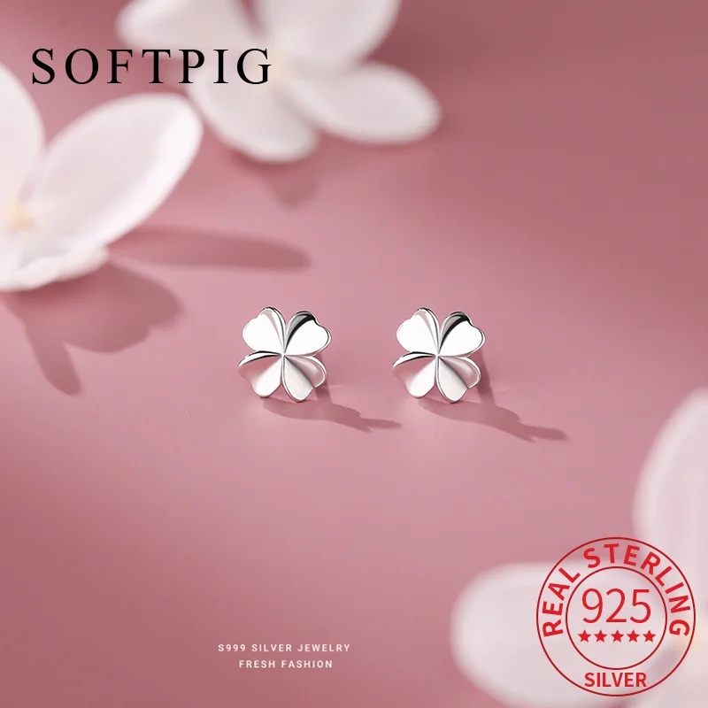 SOFTPIG Real 925 Sterling Silver Mini Clover Stud Earrings for Women Cute Plant Fine Jewelry Light Luxury Accessories
SOFTPIG Real 925 Sterling Silver Mini Clover Stud Earrings for Women Cute Plant Fine Jewelry Light Luxury Accessories