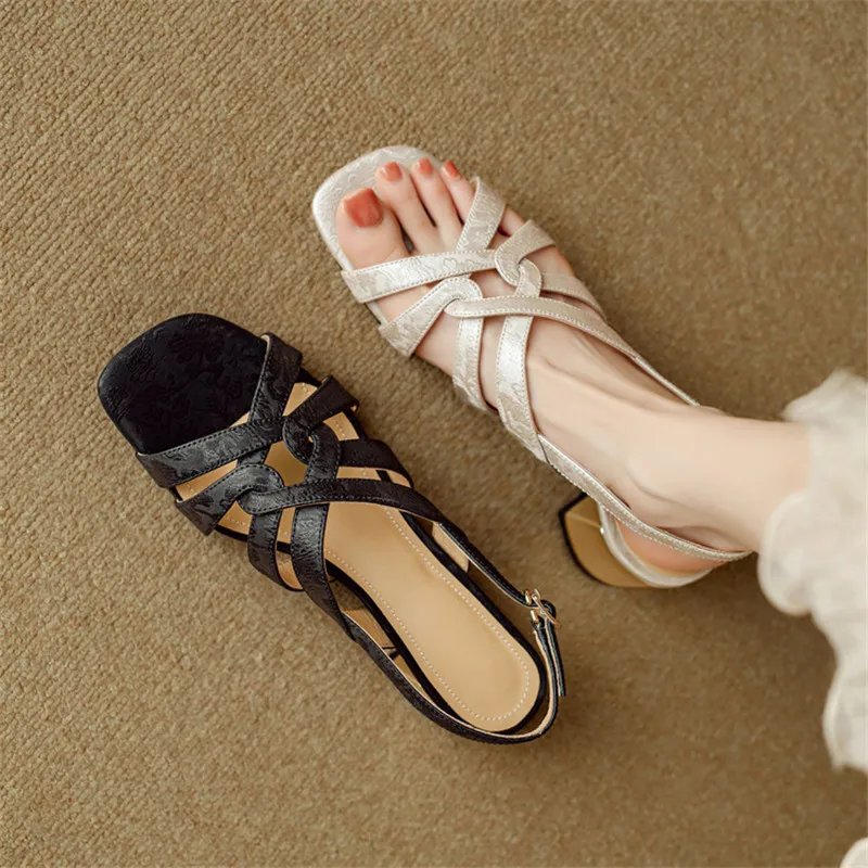 New Summer Sandals Split Leather Women Shoes Square Toe Shoes for Women Fashion Chunky Heel Sandals Handmade Mid Heels Sandals
New Summer Sandals Split Leather Women Shoes Square Toe Shoes for Women Fashion Chunky Heel Sandals Handmade Mid Heels Sandals
