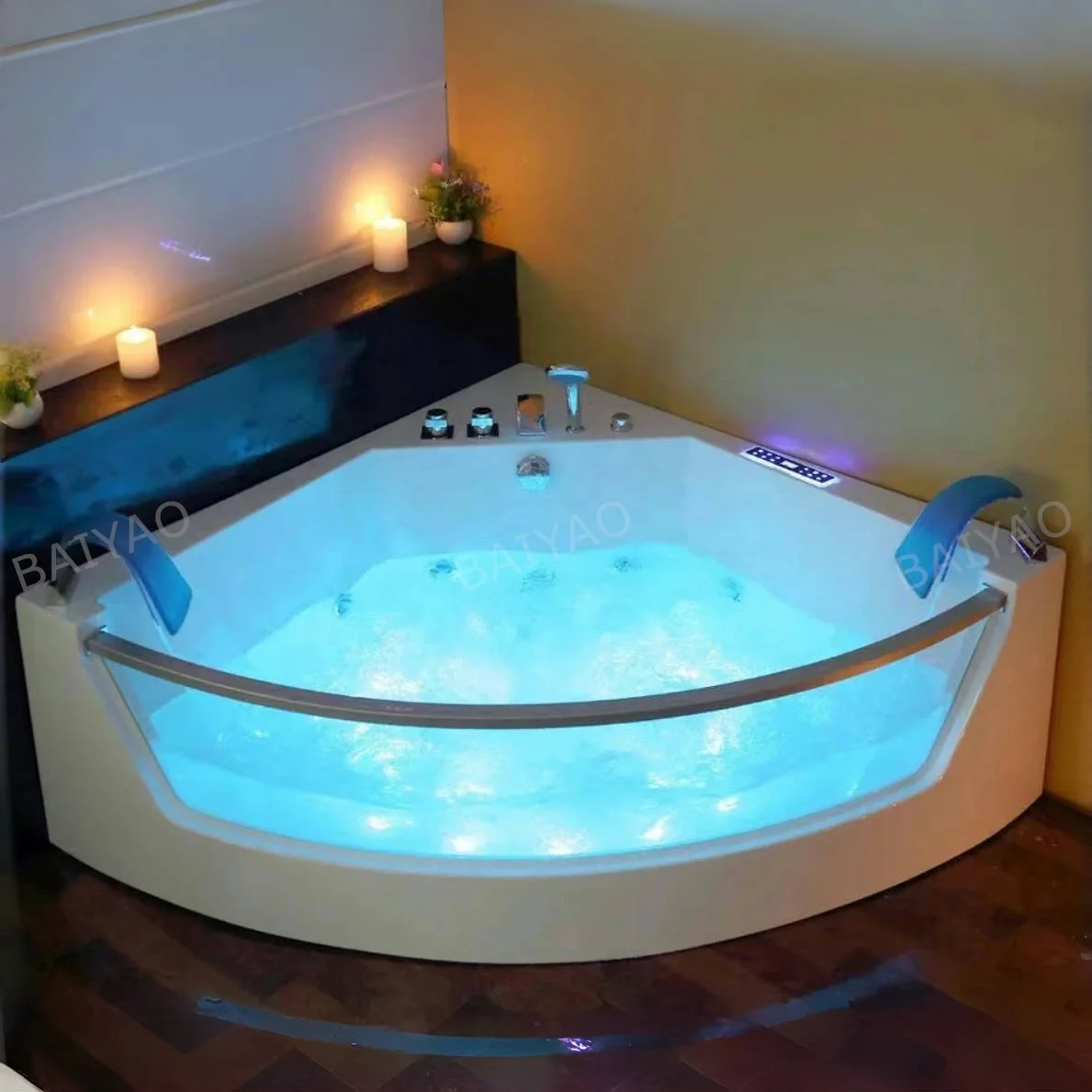 Акриловая спа-ванна для дома, 2-местная стеклянная ванна Jakuzzi, гидромассажная ванна с воздушными пузырьками, функциями массажа Yacuzzi в отеле 
Акриловая спа-ванна для дома, 2-местная стеклянная ванна Jakuzzi, гидромассажная ванна с воздушными пузырьками, функциями массажа Yacuzzi в отеле
