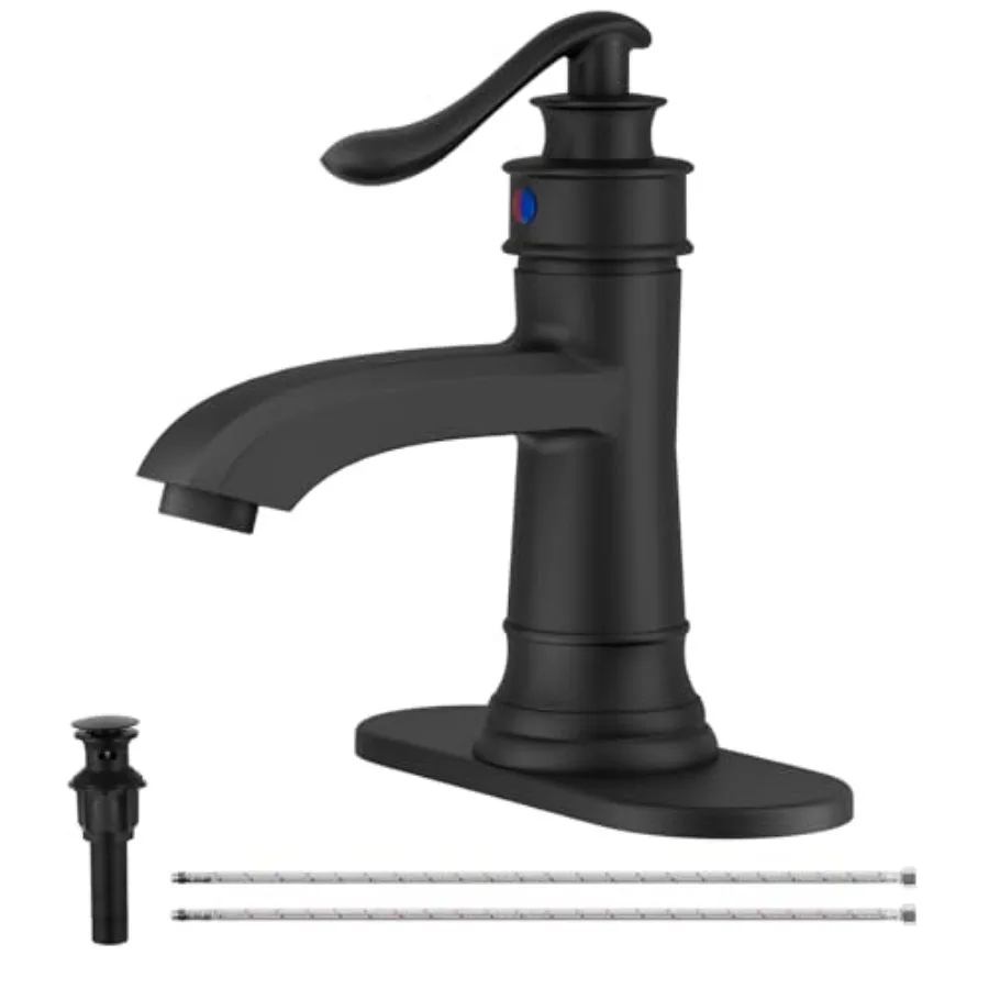 Bathroom Faucet, Farmhouse Bathroom Faucet, Black Sink Faucet Bathroom, Single Hole Single Handle RV Vanity Lavatory with Pop U
Bathroom Faucet, Farmhouse Bathroom Faucet, Black Sink Faucet Bathroom, Single Hole Single Handle RV Vanity Lavatory with Pop U