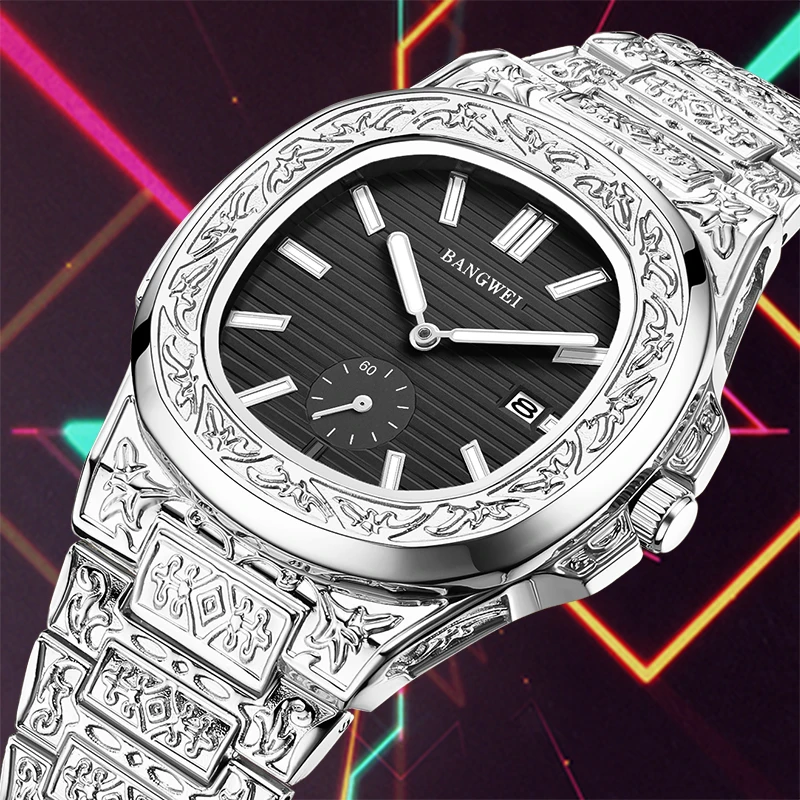 BANGWEI Man Watch Fashion Luxury Simple Dial Stainless Steel Band Clocks Auto Date Waterproof Quartz Watches Male Wristwatch New
BANGWEI Man Watch Fashion Luxury Simple Dial Stainless Steel Band Clocks Auto Date Waterproof Quartz Watches Male Wristwatch New