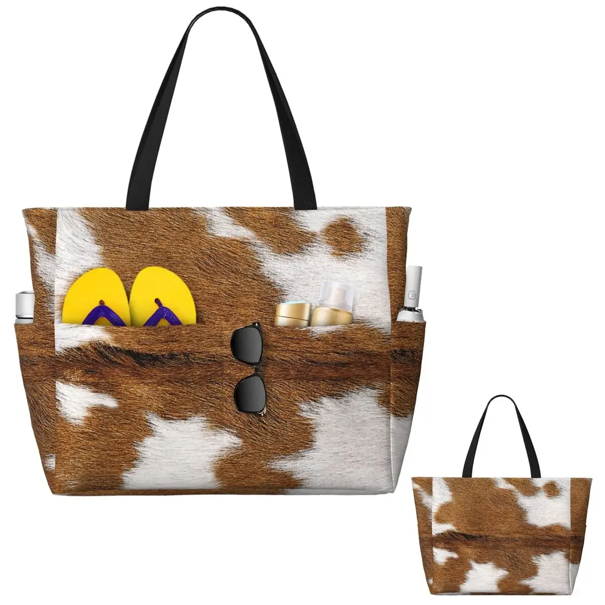 Stylish Cow Fur Cowhide Texture Cow Skin Print Patter Beach Tote Bag Sport Gym Yoga Large Tote Bag Women Travel Bag Fitness bag
Stylish Cow Fur Cowhide Texture Cow Skin Print Patter Beach Tote Bag Sport Gym Yoga Large Tote Bag Women Travel Bag Fitness bag
