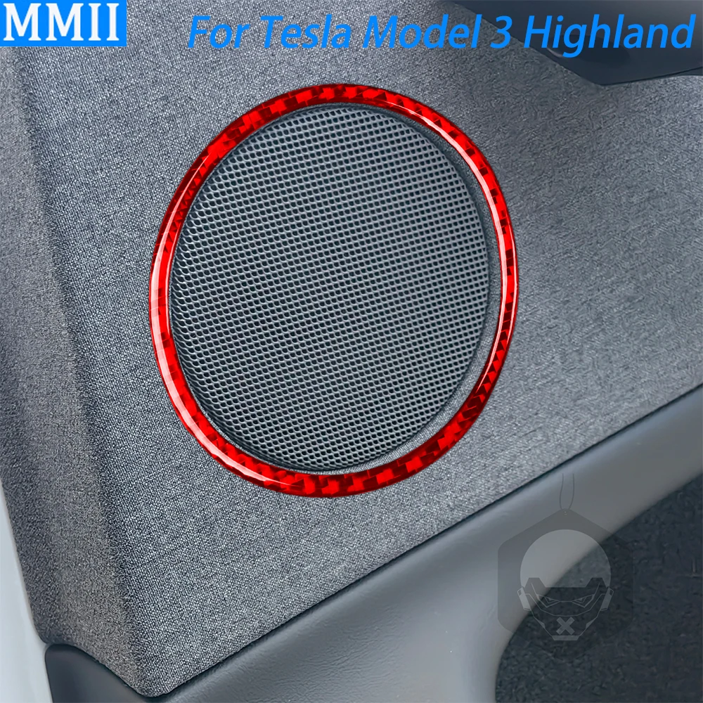 Red Carbon Fiber Rear Door Speaker Panel Trim Ring Car Interior Accessories Decoration Sticker For Tesla Model 3 Highland 2024
Red Carbon Fiber Rear Door Speaker Panel Trim Ring Car Interior Accessories Decoration Sticker For Tesla Model 3 Highland 2024