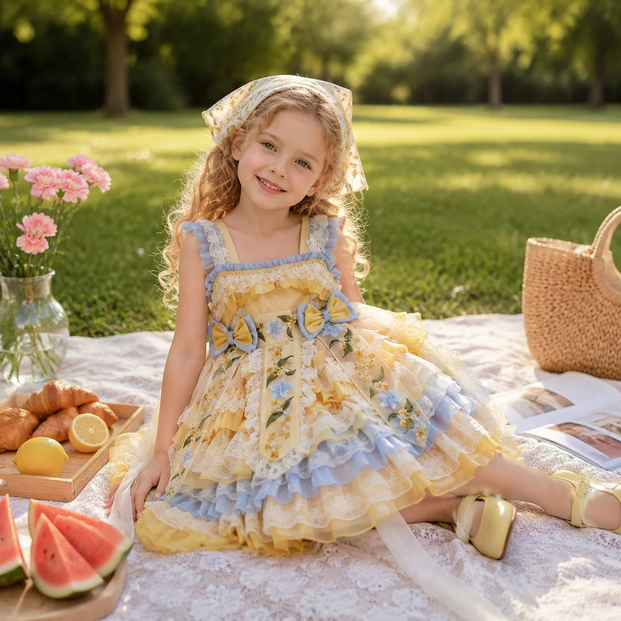 Girls Princess Dress Yellow Blue Floral Lace Bow Ruffle Tiered Wedding Flower Girl Party Birthday Toddler Kids Pageant Gown
Girls Princess Dress Yellow Blue Floral Lace Bow Ruffle Tiered Wedding Flower Girl Party Birthday Toddler Kids Pageant Gown