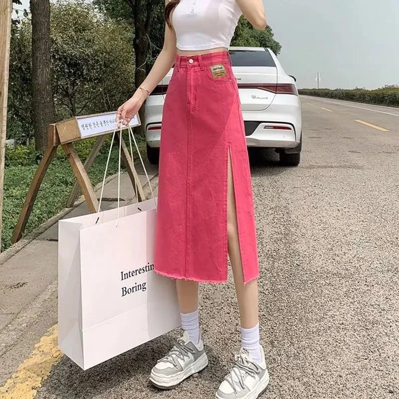 Korean Style Denim Skirts Distressed Casual Loose Button Zipped Patchwork Solid A-Line Skirts High Waist Skirts For Office Lady
Korean Style Denim Skirts Distressed Casual Loose Button Zipped Patchwork Solid A-Line Skirts High Waist Skirts For Office Lady