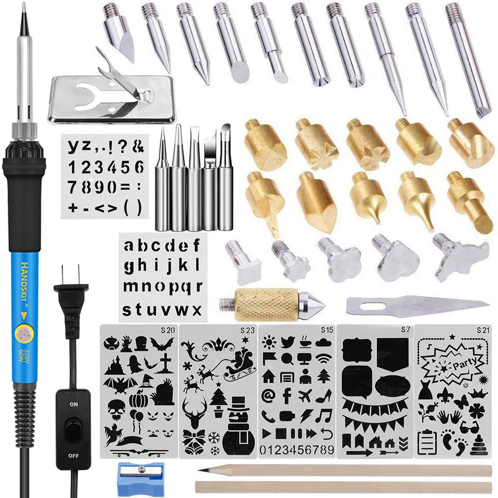 Engraving Soldering Iron Tool Kit - 44-piece Pyrography Tool Set, 60w Adjustable Temperature Soldering Iron
Engraving Soldering Iron Tool Kit - 44-piece Pyrography Tool Set, 60w Adjustable Temperature Soldering Iron